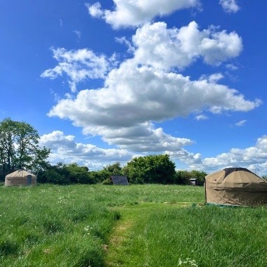 Luxury yurt glamping in the Wiltshire countryside.