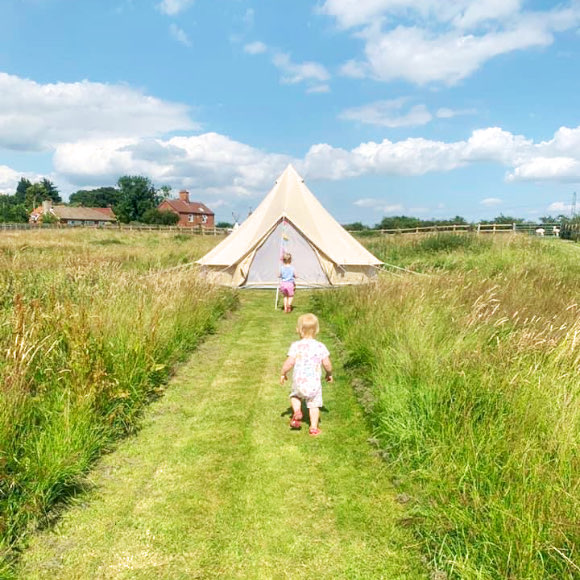 Bell tent camping in Nottinghamshire.
