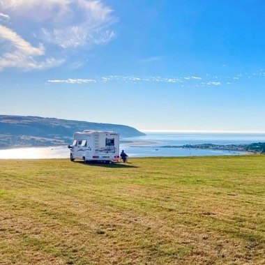 Camping overlooking the Gwbert Estuary